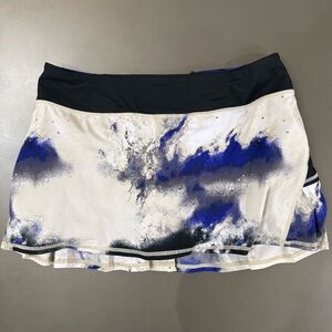 Lululemon White, Black, & Blue Athletic Skirt with Shorts Underneath-Size 8 Reg